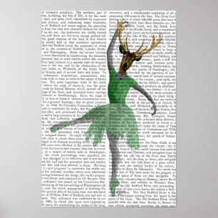 Ballet Deer in Green Poster