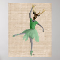 Ballet Deer in Green