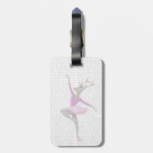 Ballet Deer in Roze Bagagelabel (Achterkant verticaal)
