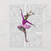 Ballet Deer in Roze Briefkaart (Voorkant)
