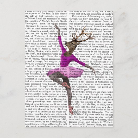 Ballet Deer in Roze Briefkaart (Voorkant)