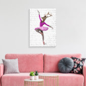 Ballet Deer in Roze Canvas Afdruk (Insitu (Woonkamer))