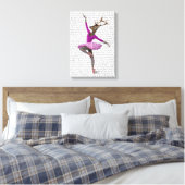 Ballet Deer in Roze Canvas Afdruk (Insitu (Slaapkamer))