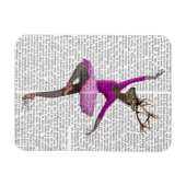 Ballet Deer in Roze Magneet (Horizontaal)