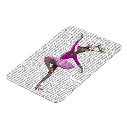 Ballet Deer in Roze Magneet (Linkerzijde)