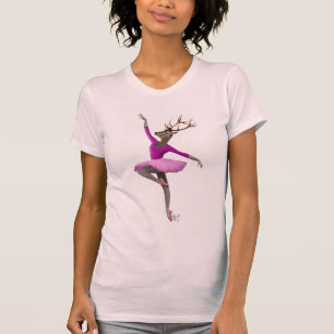 Ballet Deer in Roze T-shirt