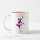Ballet Deer in Roze Tweekleurige Koffiemok (Links)