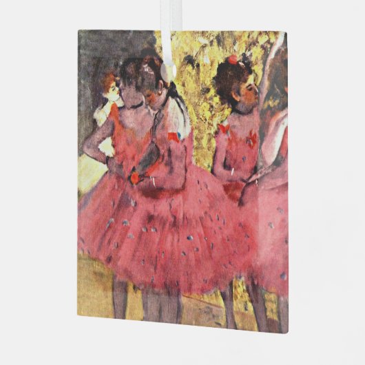 BALLET-Degas: de roze dansers, Glas Ornament (Voorkant links)