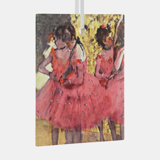 BALLET-Degas: de roze dansers, Glas Ornament (Voorkant Rechts)