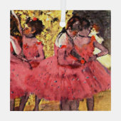 BALLET-Degas: de roze dansers, Glas Ornament (Achterkant)