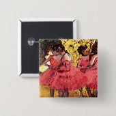 BALLET-Degas: De roze dansers Vierkante Button 5,1 Cm (Voorkant /achterkant)