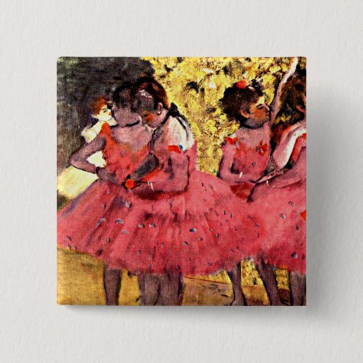BALLET-Degas: De roze dansers Vierkante Button 5,1 Cm (Voorkant)
