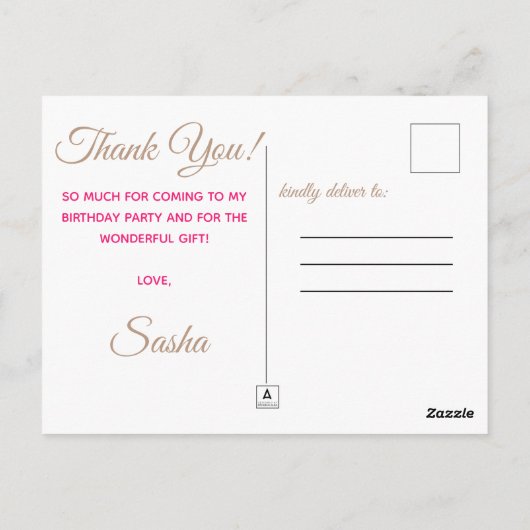 Ballet Dieren AquaBallet Dieren Aqua Bedankt Briefkaart (Achterkant)