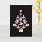 Ballet Dieren Ballerina Kerstboom Kaart (Gele Bloem)