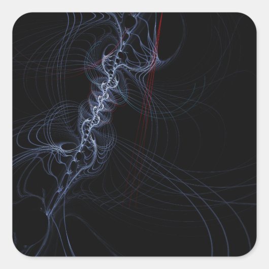 Ballet Digitale Abstracte Fractal Art Vierkante Sticker (Voorkant)