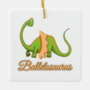 Ballet Dinosaur Gift for Dance Student Keramisch Ornament