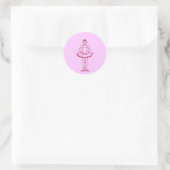 Ballet eerste positie ronde sticker (Tas)