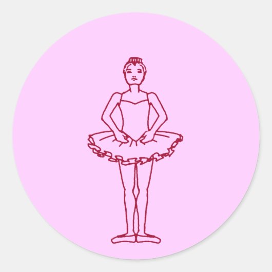 Ballet eerste positie ronde sticker (Voorkant)