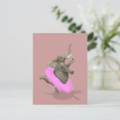 Ballet Elephant en Pointe Briefkaart (Staand voorkant)