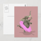 Ballet Elephant en Pointe Briefkaart (Voorkant / Achterkant)