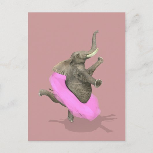 Ballet Elephant en Pointe Briefkaart (Voorkant)