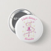 Ballet en Bunting - I Love Dance badge Ronde Button 5,7 Cm (Voorkant /achterkant)