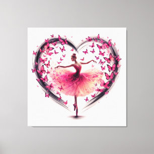 Ballet en Vlinders Canvas Afdruk