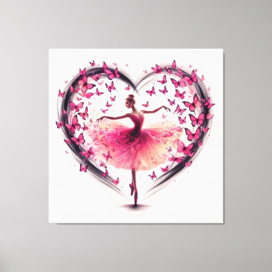 Ballet en Vlinders Canvas Afdruk (Voorkant)