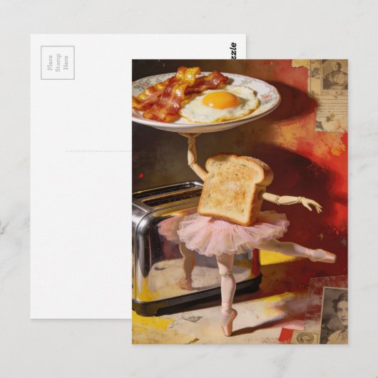 ballet for breakfast surreal briefkaart (Voorkant / Achterkant)