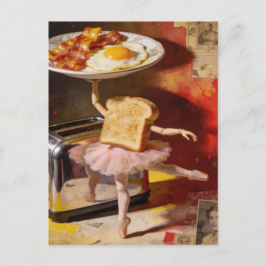 ballet for breakfast surreal briefkaart (Voorkant)