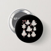 Ballet Ghost Ballet Dancer Spooky Dance Teacher Ha Ronde Button 5,7 Cm (Voorkant /achterkant)