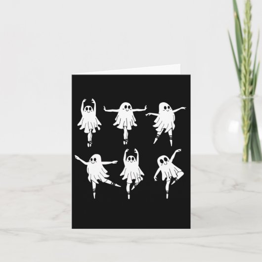 Ballet Ghost Dancer Spooky Dance Teacher Halloween Kaart (Voorkant)