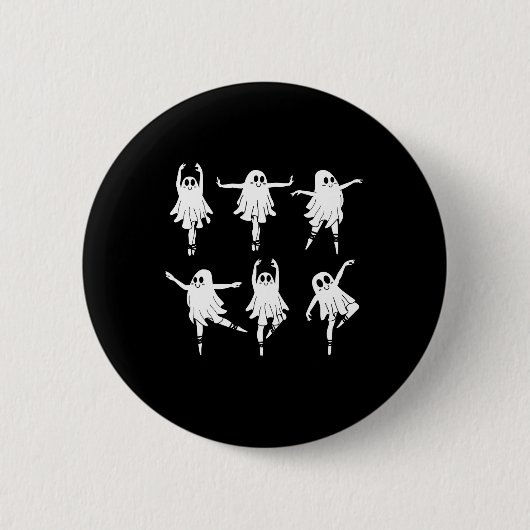 Ballet Ghost Dancer Spooky Dance Teacher Halloween Ronde Button 5,7 Cm (Voorkant)