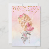 Ballet Girl en Bunny Birthday Party Invitation Kaart (Achterkant)
