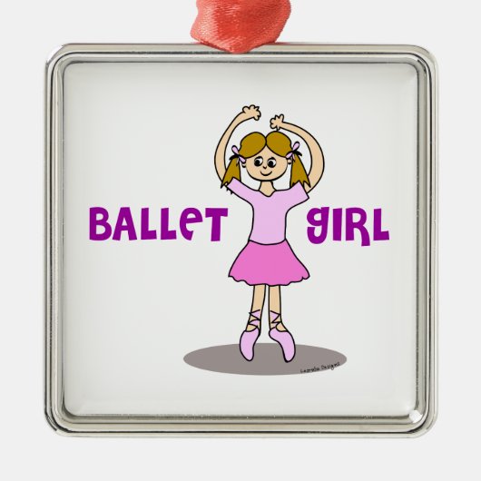 Ballet Girl Metalen Ornament (Voorkant)