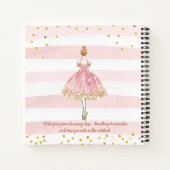 Ballet Girl Pink Gold Glitter Waterverf Kinder Notitieboek (Achterkant)