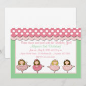 Ballet Girls Birthday Uitnodiging (Voorkant / Achterkant)