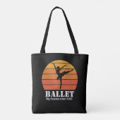 Ballet Hobby Retro Sunset Personaliseren Tote Bag (Achterkant)