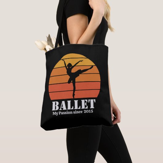Ballet Hobby Retro Sunset Personaliseren Tote Bag (Dichtbij)