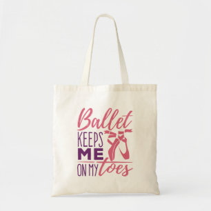 Ballet houdt me op mijn tenen, Ballerina Dancer Tote Bag