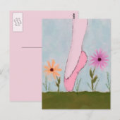 Ballet in Briefkaart Flowers (Voorkant / Achterkant)