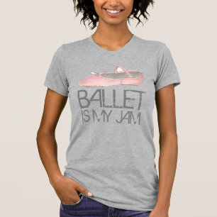 Ballet is mijn jam Ballerina Pink Dance Shoe Slipp T-shirt