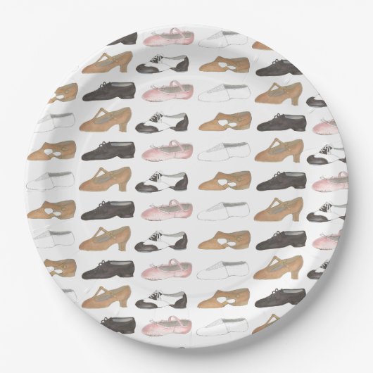 Ballet Jazz Tap Lyrische Acro Karakter Dance Schoe Papieren Bordje (Voorkant)