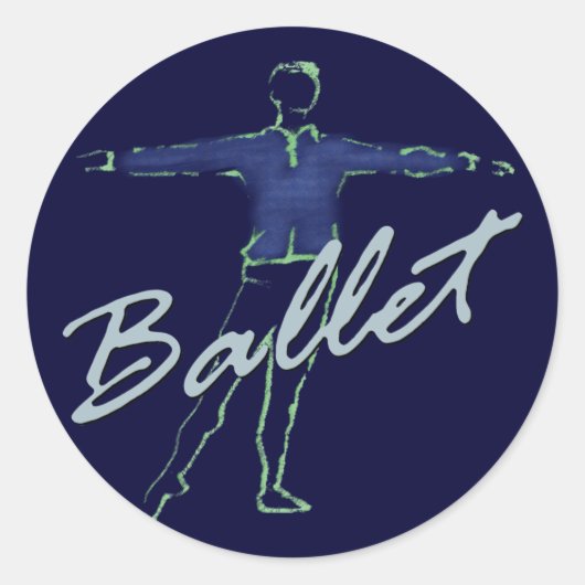 Ballet Jongen Cadeaus voor Dansers Ronde Sticker (Voorkant)