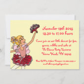 Ballet kinder partij rood geel uitnodiging (Achterkant)