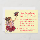 Ballet kinder partij rood geel uitnodiging (Achterkant)