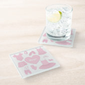 Ballet kleding glas Onderzetter - witte achtergron (Schuin)