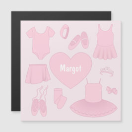 Ballet kleding magnetische Kaart - roze achtergron