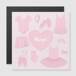 Ballet kleding magnetische Kaart - roze achtergron