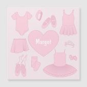 Ballet kleding magnetische Kaart - roze achtergron (Voorkant)